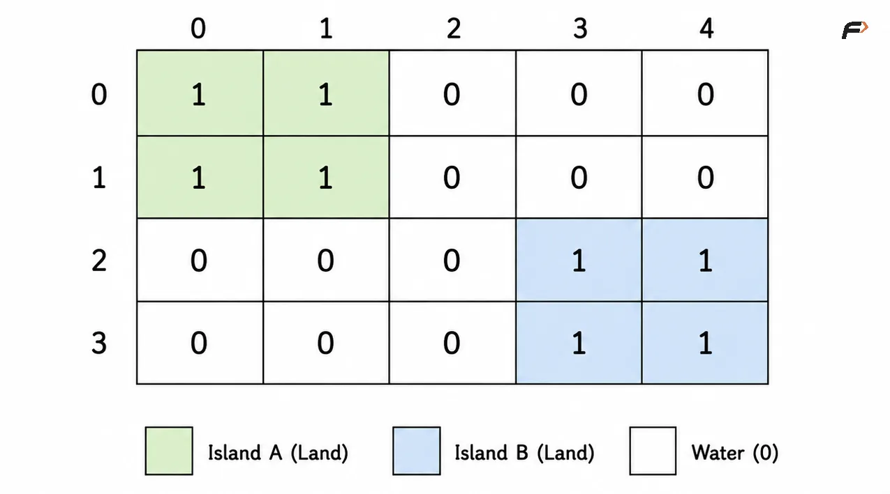 number of distnct islands