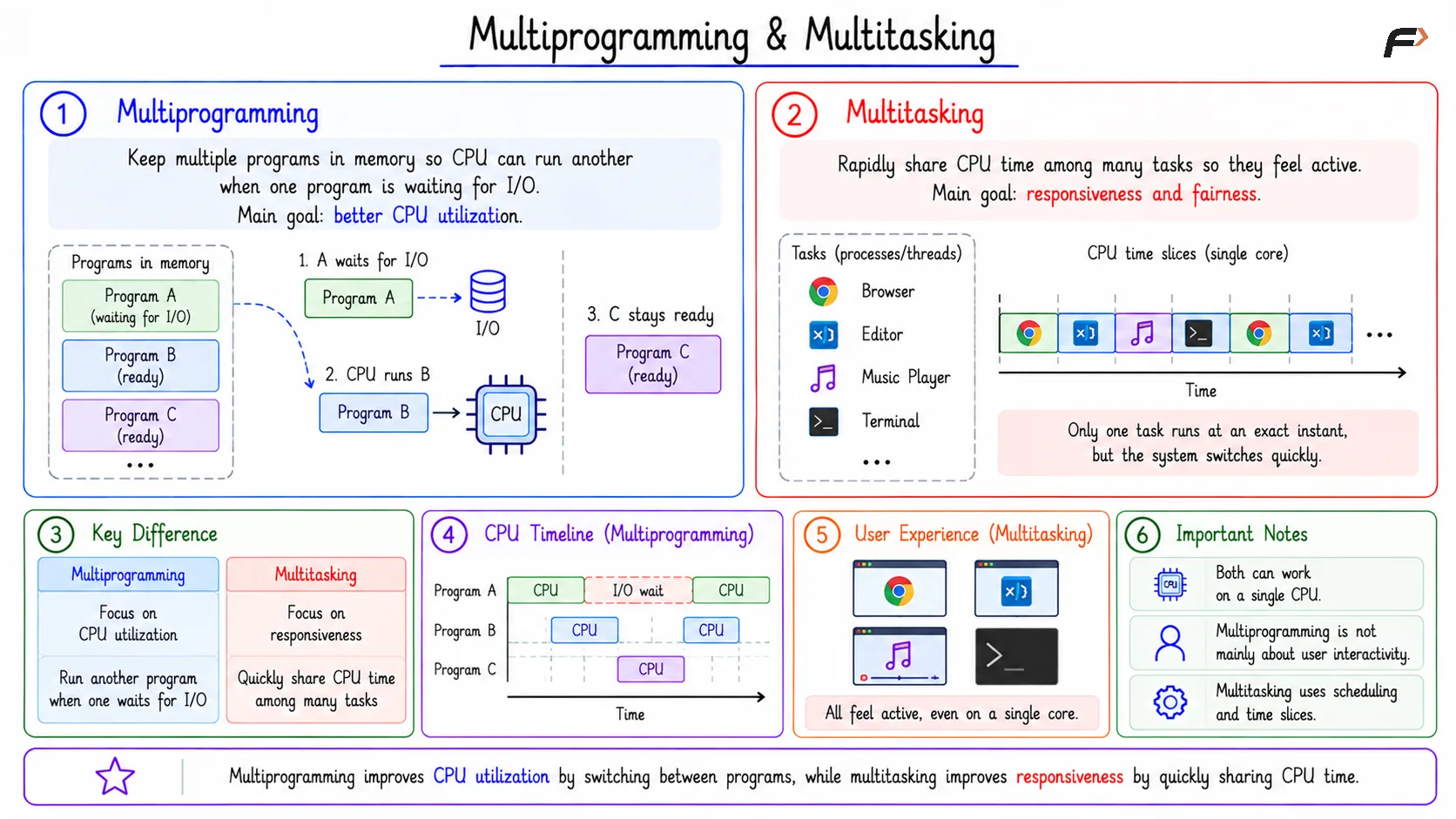 Multiprogramming & Multitasking