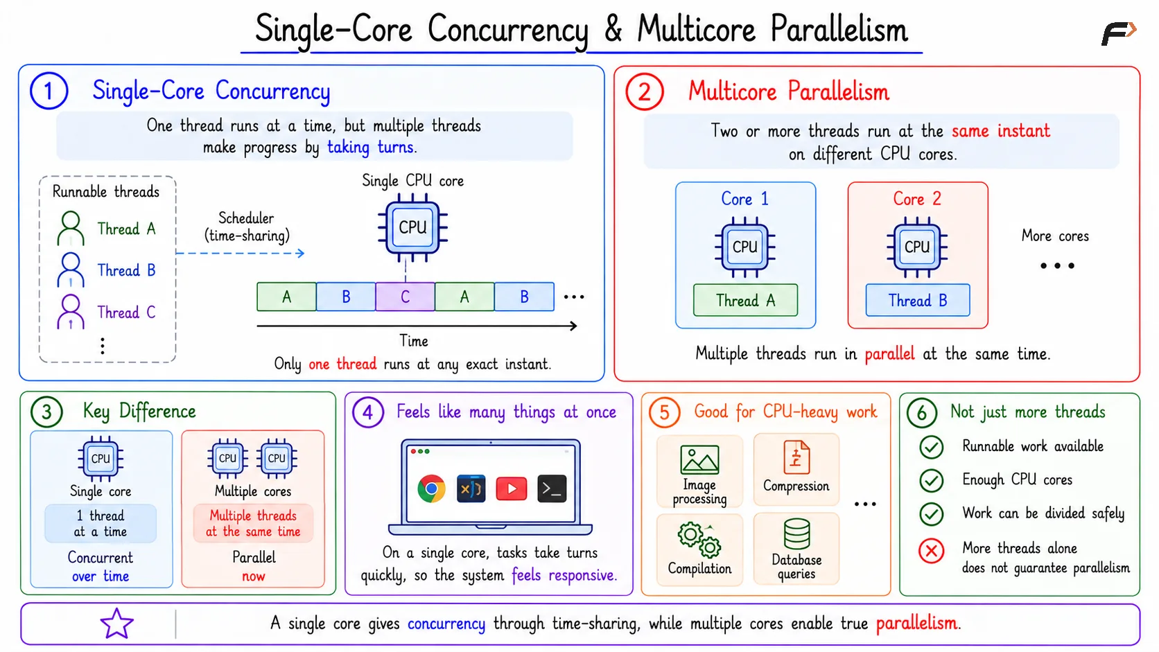 Single-Core Concurrency & Multicore Parallelism