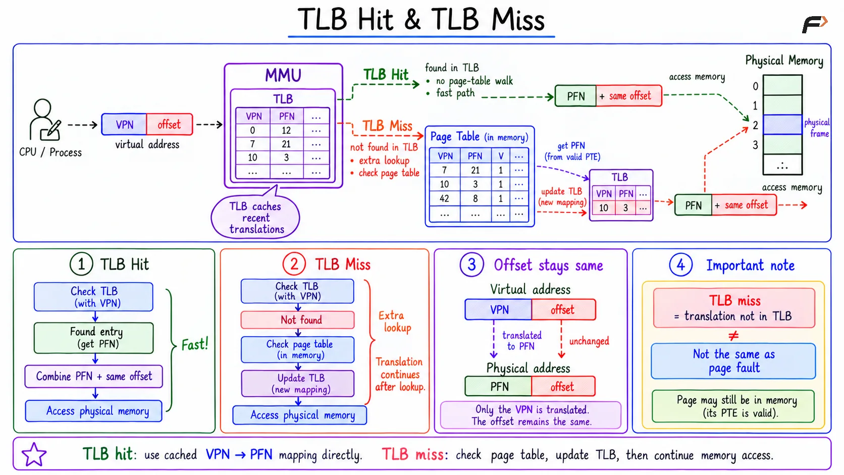 TLB Hit & TLB Miss