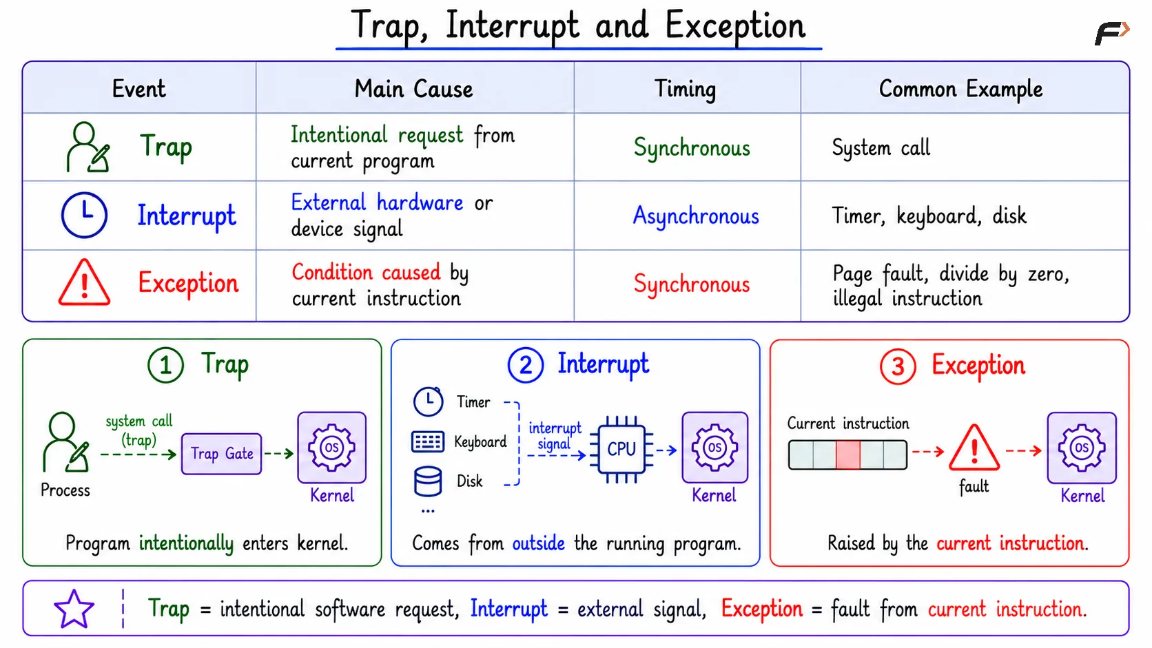 Trap, Interrupt and Exception